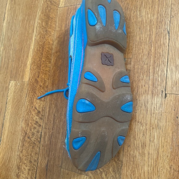 Twisted X #WDM0048 Boat Driving Moc Blue Textile Denim Shoes Women’s Size 11 - Picture 12 of 12